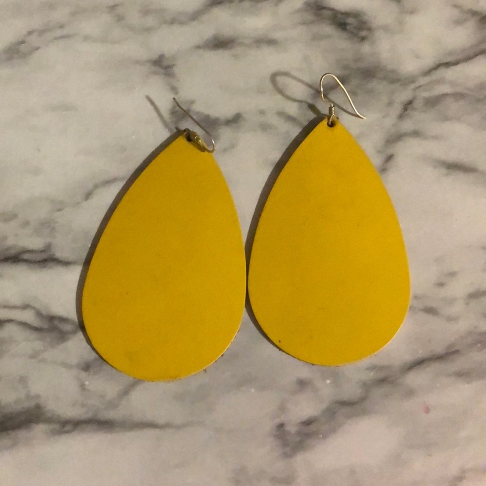 Yellow leather Earrings